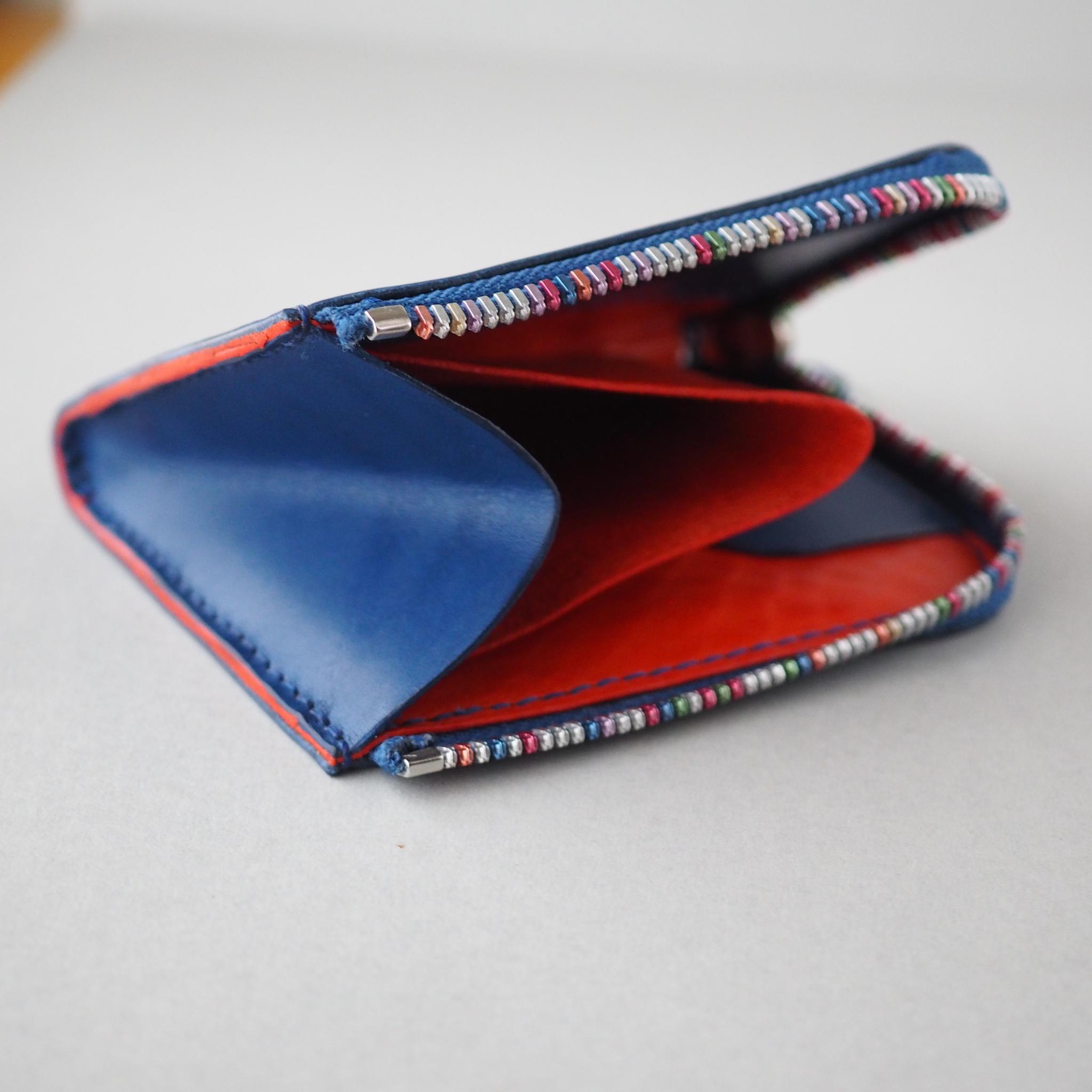 [受注制作]}イタリアンレザー（クラストとカントリー）を使ったL字型ファスナー財布 | 5枚目