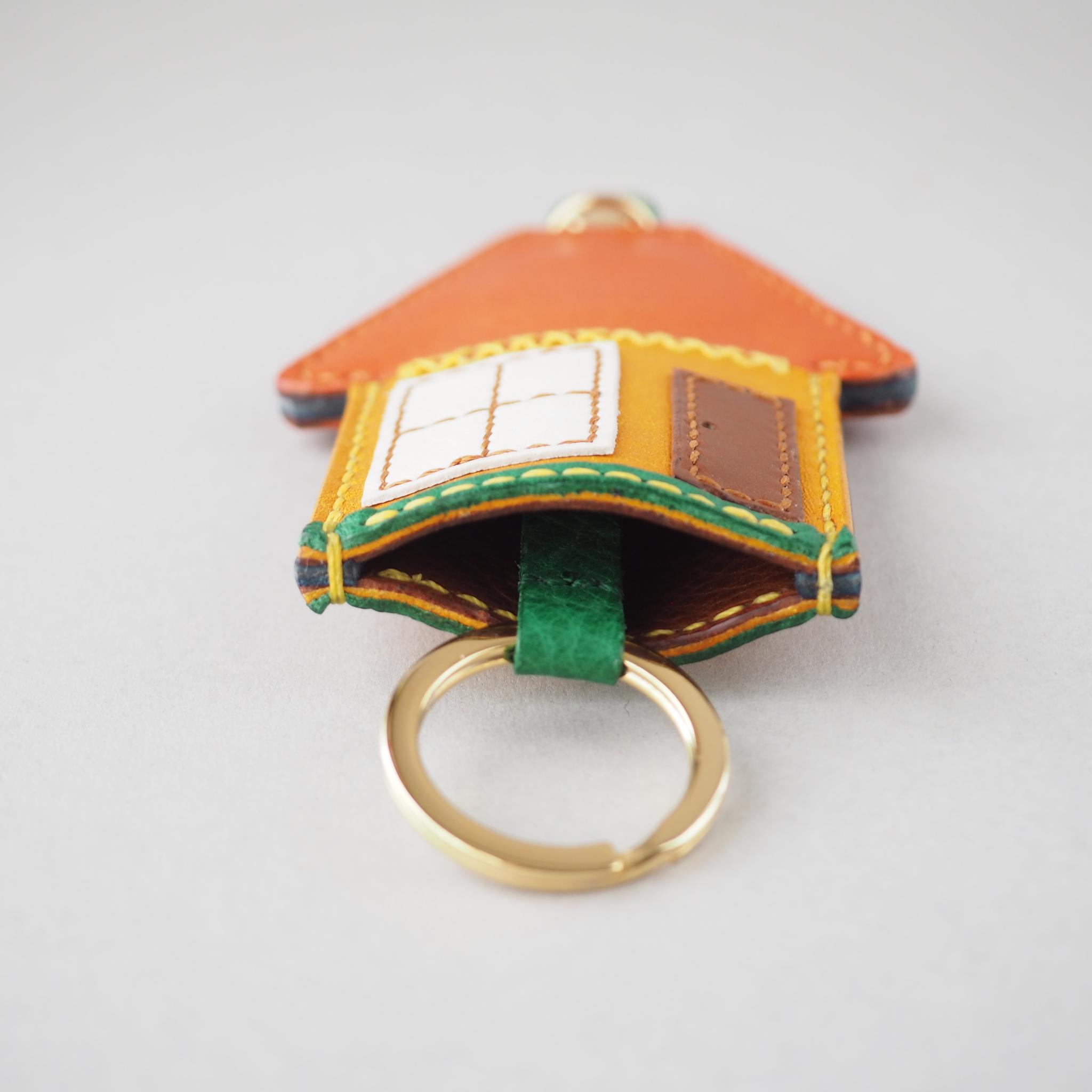 [受注制作] イタリアンレザーを使った「ハウス型キーケース」 | 6枚目